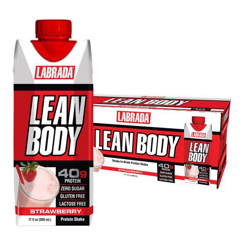 Labrada Lean Body Ready-to-Drink Protein Shake (12 x 500 ml, Fresa)