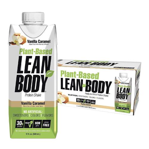 Labrada Lean Body Plant Based Protein Shake (12 x 500 ml, Vainilla y Caramelo)