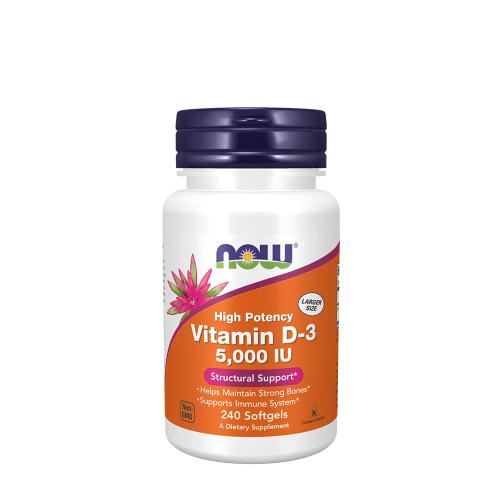 Now Foods Vitamin D-3 5,000 IU (240 Cápsula blanda)