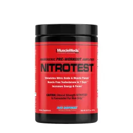   MuscleMeds Nitrotest - 2 in 1 Pre-Workout + Test Booster (474 g, Frambuesa Azul)