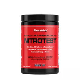   MuscleMeds Nitrotest - 2 in 1 Pre-Workout + Test Booster (474 g, Piruleta Espacial)