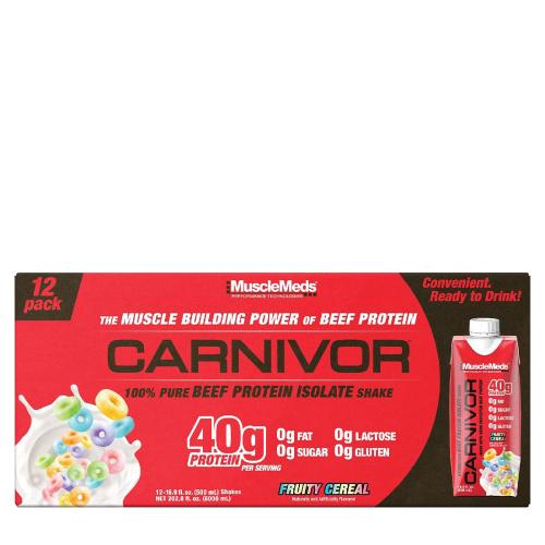 MuscleMeds Carnivor RTD Beef Protein Shake (12 Paquete, Cereal de Frutas)