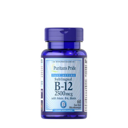 Puritan's Pride Vitamin B-12 2500 With Folic Acid (60 Mini tableta para chupar)