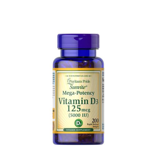 Puritan's Pride Vitamin D3 5000 IU (200 Cápsula blanda)