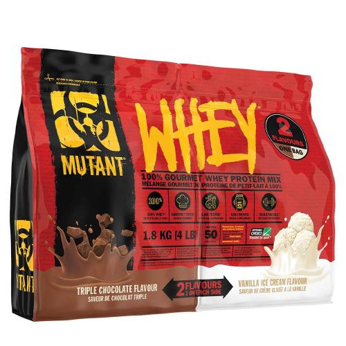 Mutant WHEY 4 LBS Dual Chamber Bag (1.8 kg, Triple Chocolate + Helado de Vainilla)