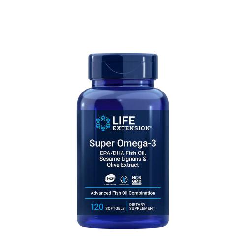 Life Extension Super Omega-3 Plus EPA/DHA Fish Oil, Sesame Lignans, Olive Extract (120 Cápsula blanda)