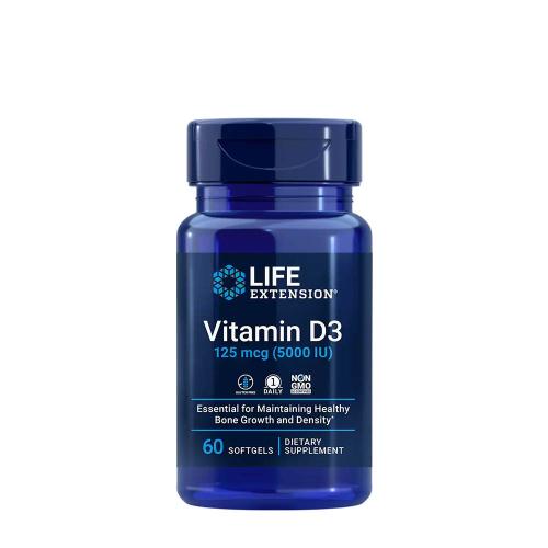 Life Extension Vitamin D3 125 mcg (5000 IU) (60 Cápsula blanda)