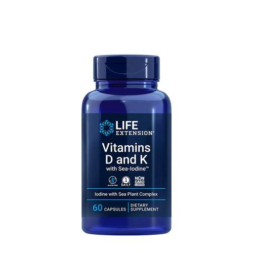 Life Extension Vitamins D and K with Sea-Iodine (60 Cápsula)