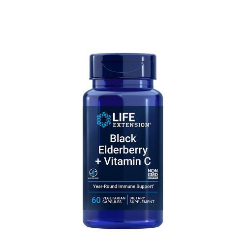 Life Extension Black Elderberry + Vitamin C (60 Veg Cápsula)