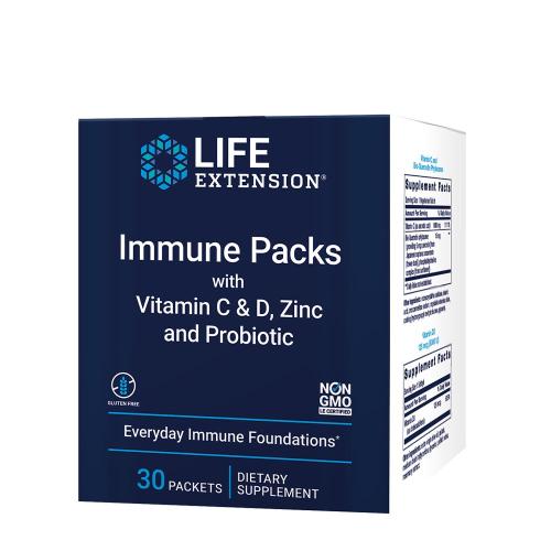 Life Extension Immune Packs with Vitamin C & D, Zinc and Probiotic (30 Paquete)