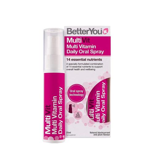 BetterYou Multivitamin Oral Spray (25 ml, Grosella Negra y Ciruela Natural)