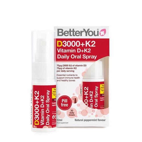 BetterYou Dlux+ Vitamin D+K2 Daily Oral Spray  (12 ml, Menta Natural)