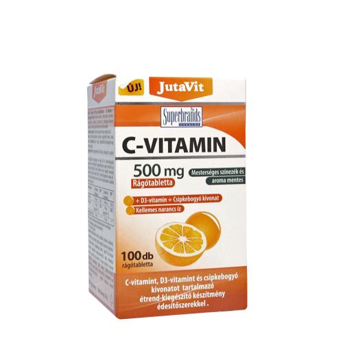 JutaVit Vitamin C 500 mg + D3 + Rosehips chewable tablet (100 Tableta masticable)