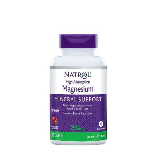 Natrol Magnesium High Absorption 250 mg (60 Tableta masticable, Arándano Manzana)