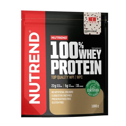 Nutrend 100% Whey Protein (1000 g, Galleta de Chocolate y Crema)