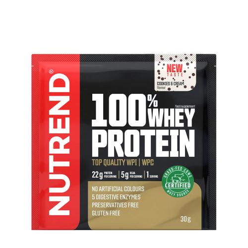 Nutrend 100% Whey Protein (30 g, Galleta de Chocolate y Crema)