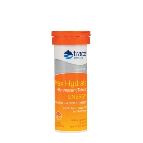 Trace Minerals Max-Hydrate Energy  (10 Tableta efervescente, Naranja)