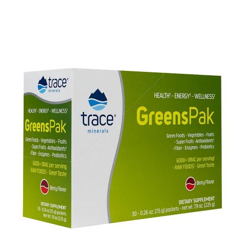 Trace Minerals Greens Pak (30 Paquete, Baya)