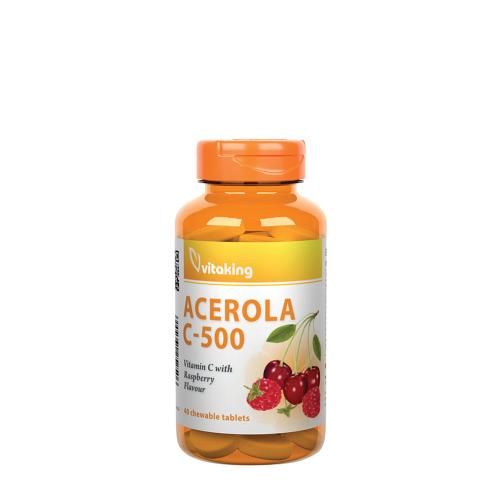 Vitaking Vitamin C-500 Acerola Plus (40 Tableta masticable, Arándano Azul)