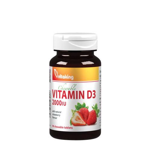 Vitaking Vitamin D3 2000 IU Chewable (90 Tableta masticable, Fresa)