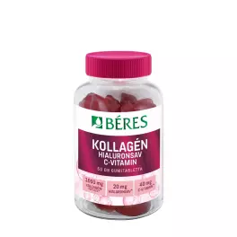   Béres Collagen, Hyaluronic Acid, Vitamin C Sugar-free Gummies (50 Gomitas, Fresa)