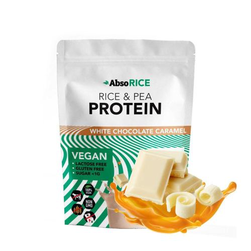 AbsoRICE Rice & Pea Protein - Vegan Protein Powder (500 g, Chocolate Blanco y Caramelo)