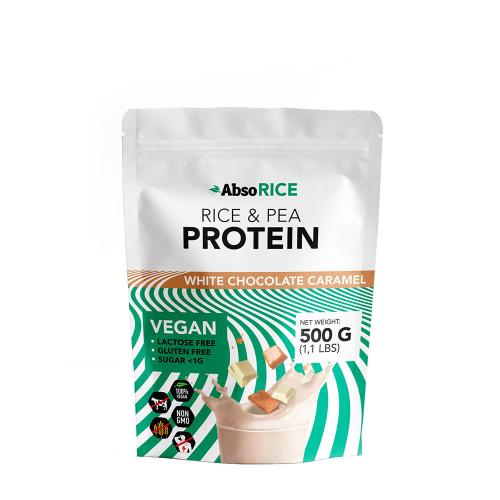 AbsoRICE Rice & Pea Protein - Vegan Protein Powder (500 g, Chocolate Blanco y Caramelo)