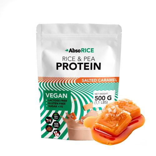 AbsoRICE Rice & Pea Protein - Vegan Protein Powder (500 g, Caramelo Salado)