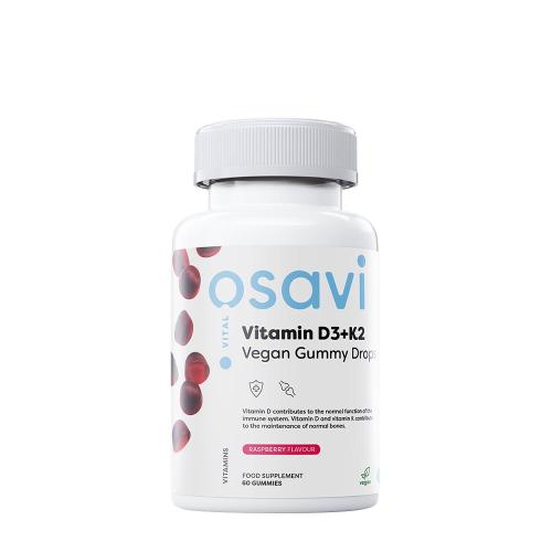 Osavi Vitamins D3+K2 Vegan Gummy Drops (60 Gomitas, Frambuesa)