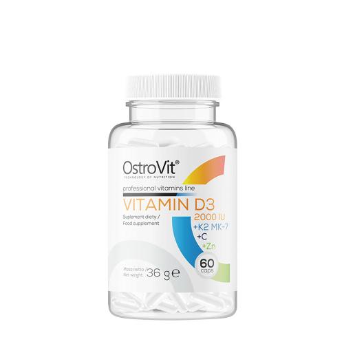 OstroVit Vitamin D3 2000 IU + K2 MK-7 + C + Zinc (60 Cápsula)