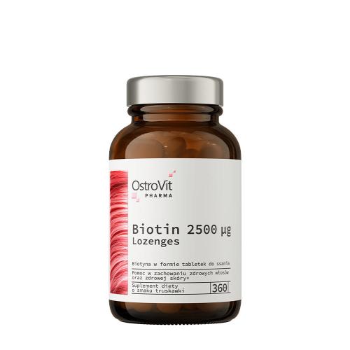 OstroVit Pharma Biotin 2500 μg lozenges (360 Tableta para chupar, Fresa)