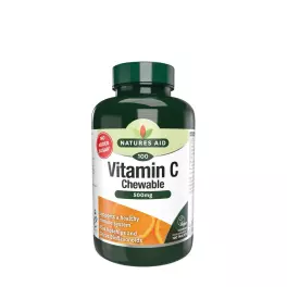   Natures Aid Vitamin C 500mg Chewable - Orange Flavour (100 Tableta)