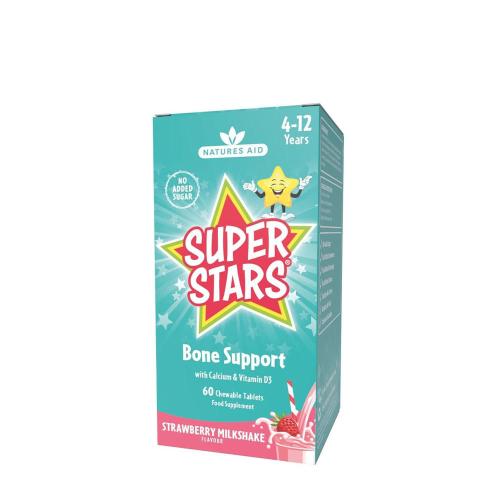 Natures Aid Super Stars Bone Support - Strawberry Milkshake Flavor (60 Tableta masticable)