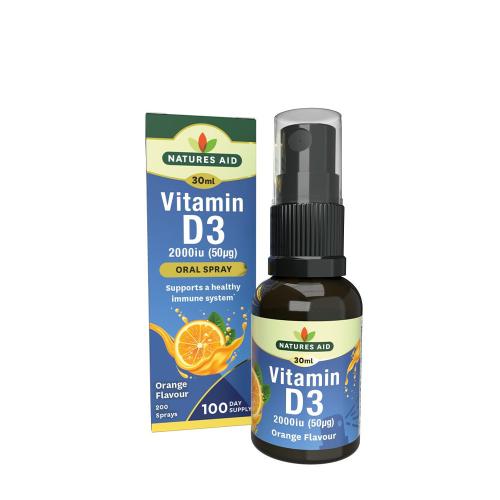 Natures Aid Vitamin D3 Daily Oral Spray (30 ml, Naranja)