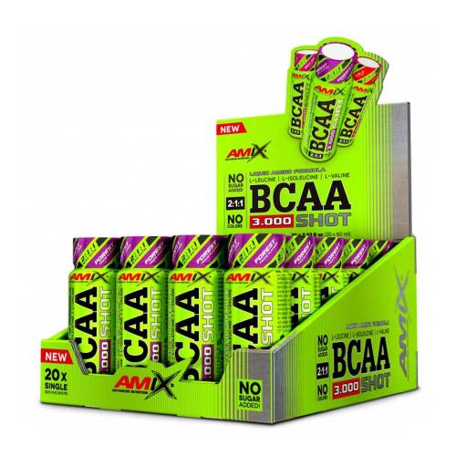 Amix BCAA 3000 Shot (20 x 60 ml, Frutas del Bosque)