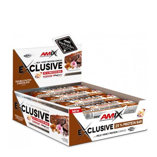 Amix Exclusive Protein Bar (12 x 85g, Doble Chocolate Holandés)