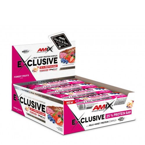 Amix Exclusive Protein Bar (12 x 85g, Frutas del Bosque)