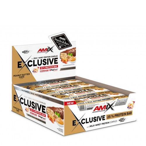 Amix Exclusive Protein Bar (12 x 85g, Pastel de Mantequilla de Maní)