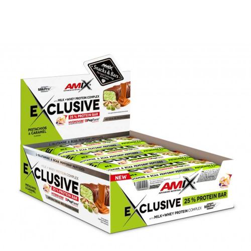 Amix Exclusive Protein Bar (12 x 85g, Pistacho y Caramelo)