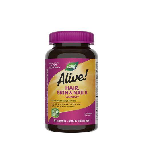 Nature's Way Alive!® Hair, Skin & Nails Gummies (60 Gomitas, Fresa)