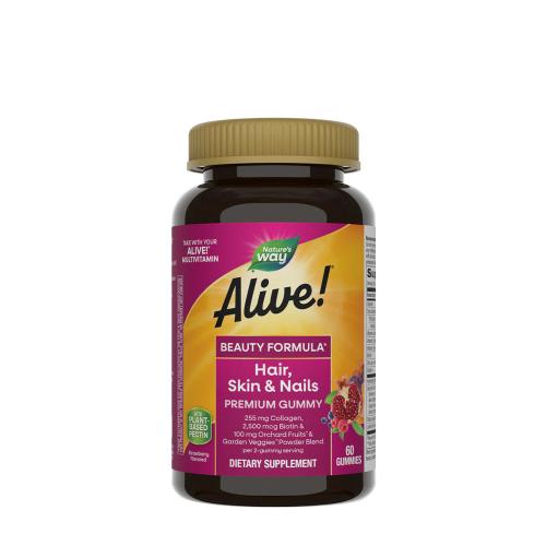 Nature's Way Alive!® Hair, Skin & Nails Gummies (60 Gomitas, Fresa)