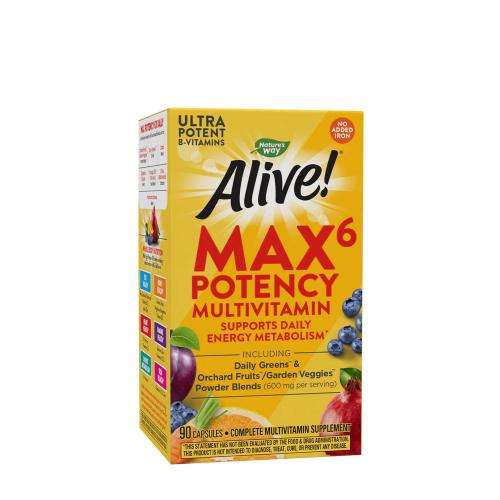 Nature's Way Alive!® Max6 Max Potency Daily Multivitamin Without Iron (90 Cápsula)