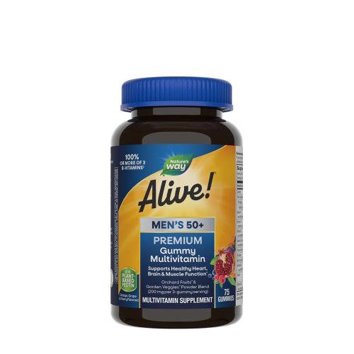 Nature's Way Alive!® Premium Men’s 50+ Gummy Multivitamin (75 Gomitas, Cereza, naranja y uva)