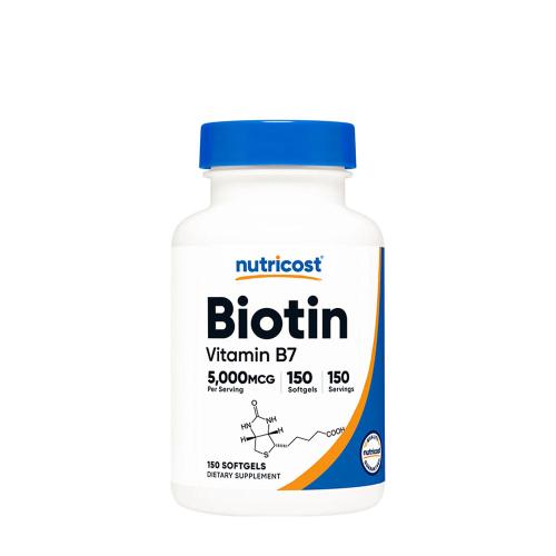 Nutricost Biotin with Coconut Oil Softgels 5000 mcg (150 Cápsula blanda)