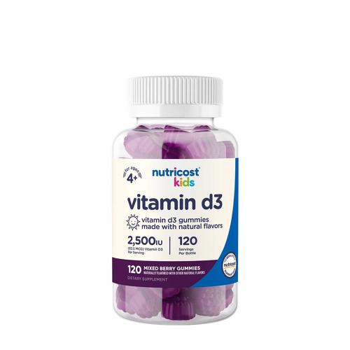 Nutricost Kids Vitamin D3 Gummies (120 Gomitas, Mezcla de Frutas del Bosque)