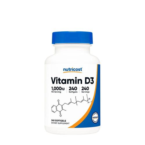 Nutricost Vitamin D3 1,000 IU (240 Cápsula blanda)