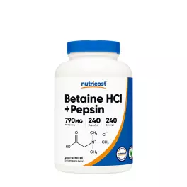 Nutricost Betaine HCI + Pepsin Capsules (240 Cápsula)