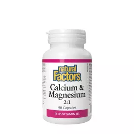   Natural Factors Calcium & Magnesium 2:1 Plus Vitamin D3 (90 Cápsula)