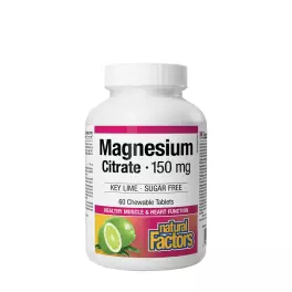   Natural Factors Magnesium Citrate 150 mg (60 Tableta masticable, Lima)