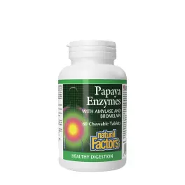   Natural Factors Papaya Enzymes with Amylase and Bromelain (60 Tableta masticable)